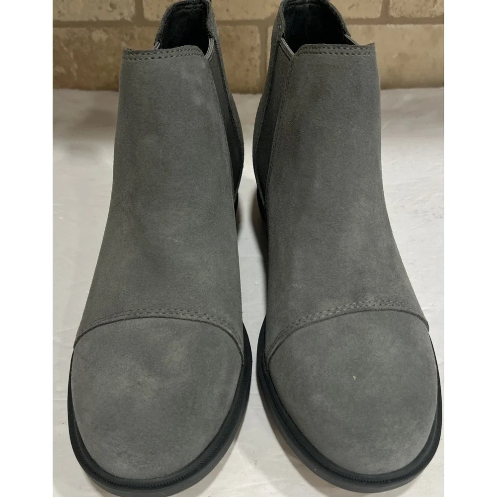 New Sorel Evie II Chelsea Wedge Bootie Womens Quarry Gray NL5020 Waterproof  8.5